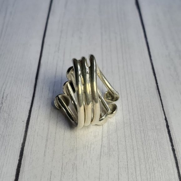 Sterling Silver Triple Layer Beaded Wrap Ring - Picture 11 of 15